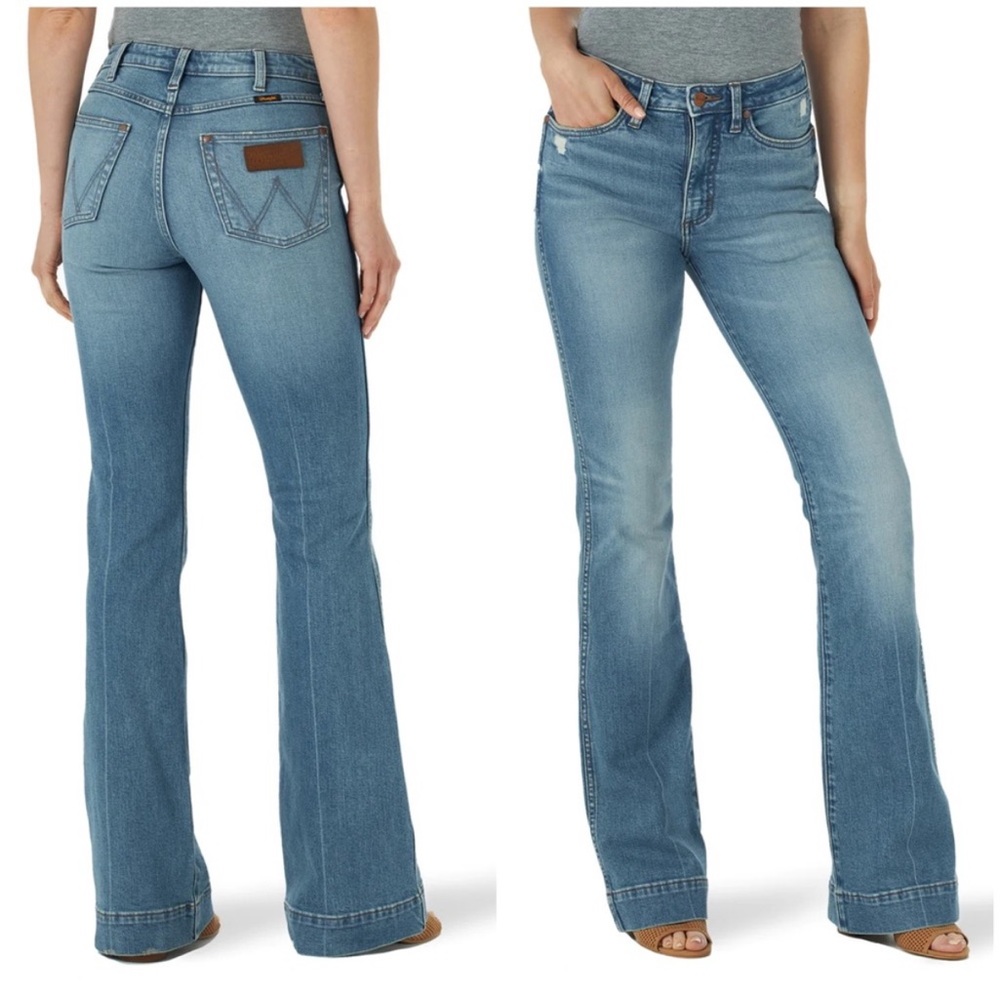 Wrangler retro high rise trouser flare jeans Like New 29x36